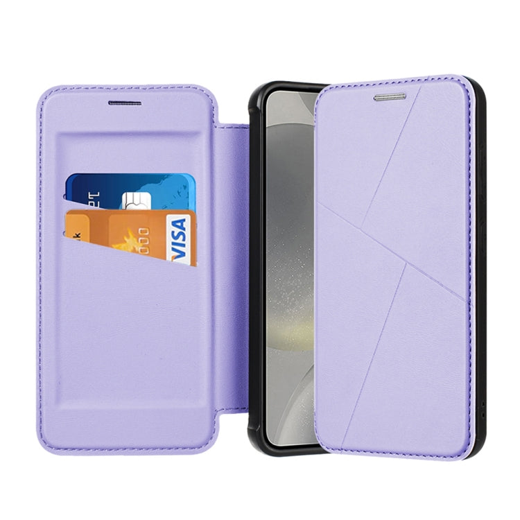 For Samsung Galaxy S24 5G Magnetic Armor Series RFID Card Slots Leather Phone Case