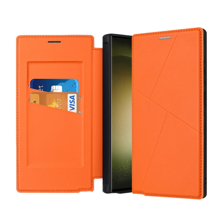 For Samsung Galaxy S24 Ultra 5G Magnetic Armor Series RFID Card Slots Leather Phone Case