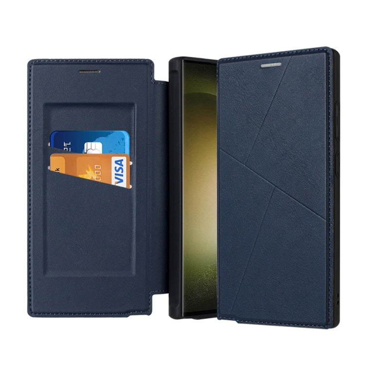 For Samsung Galaxy S24 Ultra 5G Magnetic Armor Series RFID Card Slots Leather Phone Case