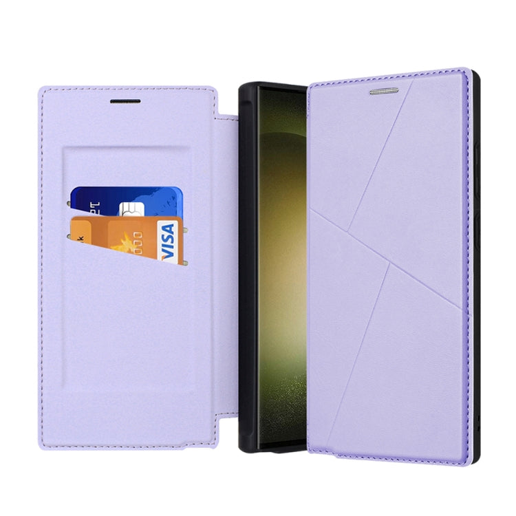 For Samsung Galaxy S24 Ultra 5G Magnetic Armor Series RFID Card Slots Leather Phone Case