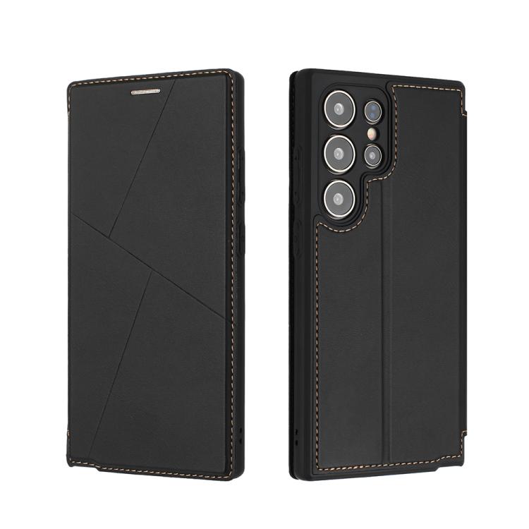 For Samsung Galaxy S25 Ultra 5G Magnetic Armor Series RFID Card Slots Leather Phone Case