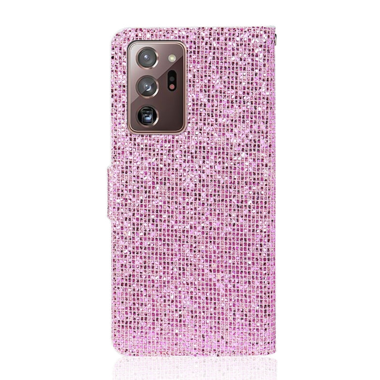 For Samsung Galaxy Note 20 Ultra Glitter Powder Horizontal Flip Leather Case with Card Slots & Holder & Lanyard