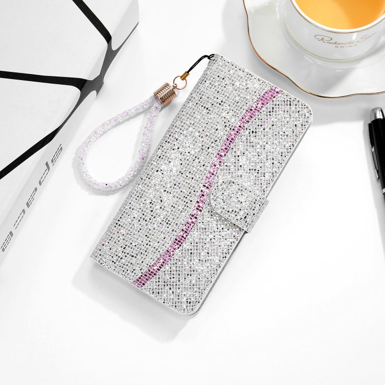 For Samsung Galaxy Note 20 Ultra Glitter Powder Horizontal Flip Leather Case with Card Slots & Holder & Lanyard