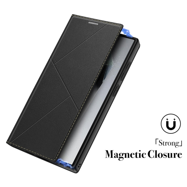 For Samsung Galaxy S24 Ultra 5G Magnetic Armor Series RFID Card Slots Leather Phone Case