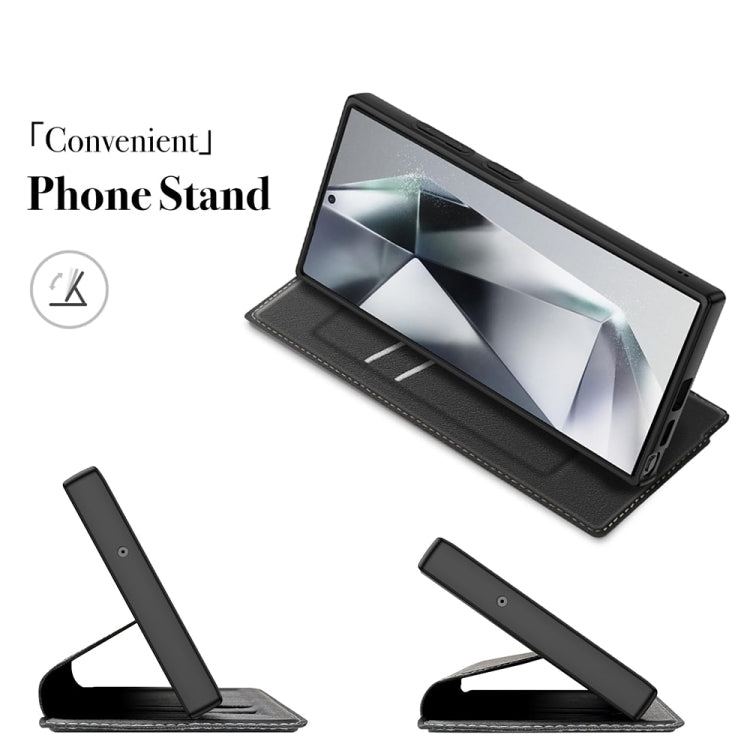 For Samsung Galaxy S24 Ultra 5G Magnetic Armor Series RFID Card Slots Leather Phone Case