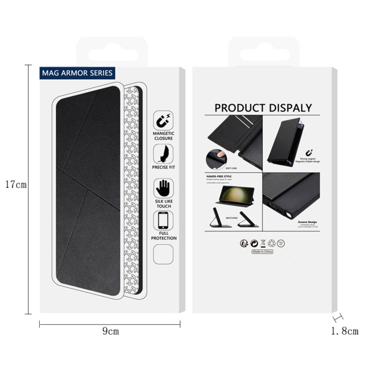 For Samsung Galaxy S24 Ultra 5G Magnetic Armor Series RFID Card Slots Leather Phone Case