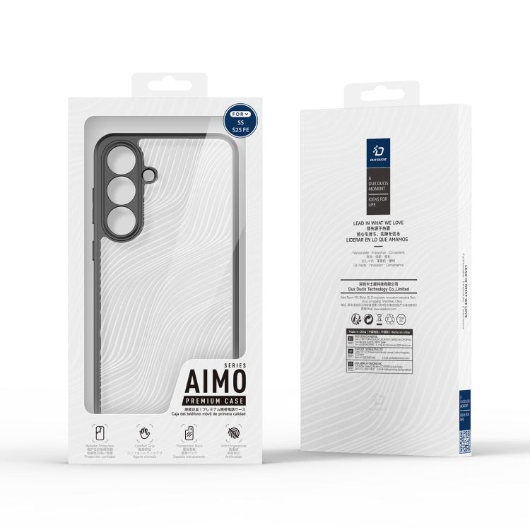 For Samsung Galaxy S25 FE 5G DUX DUCIS Aimo Series TPU + PC Frosted Feel Phone Case - Black