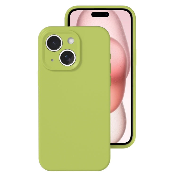 For iPhone 15 Plus Precise Hole Liquid Silicone Jelly Color Full Coverage Phone Case