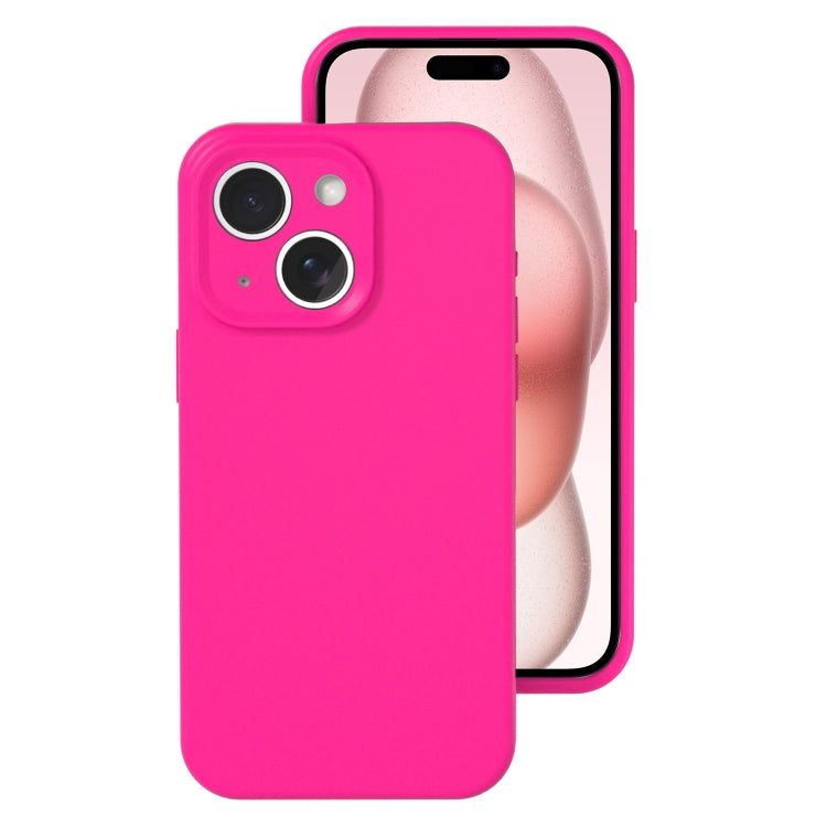 For iPhone 15 Plus Precise Hole Liquid Silicone Jelly Color Full Coverage Phone Case