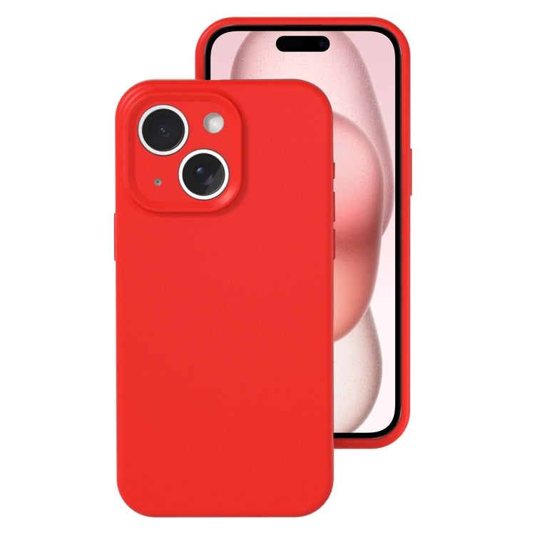 For iPhone 15 Plus Precise Hole Liquid Silicone Jelly Color Full Coverage Phone Case