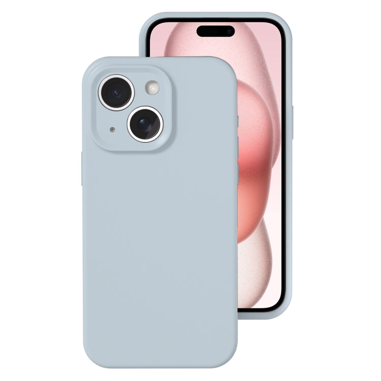 For iPhone 15 Plus Precise Hole Liquid Silicone Jelly Color Full Coverage Phone Case
