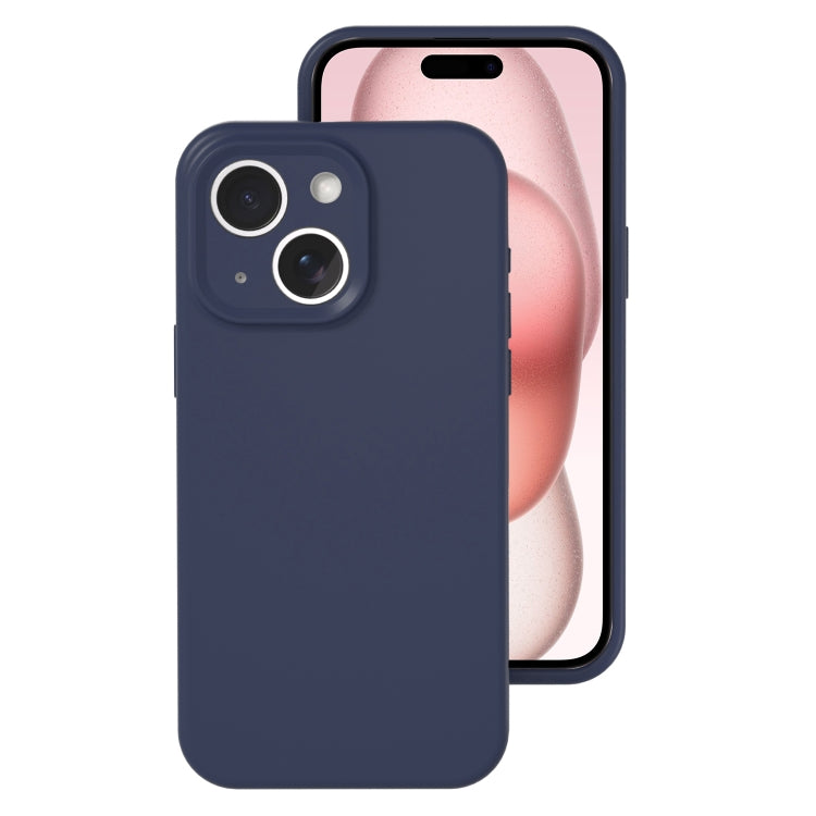 For iPhone 15 Plus Precise Hole Liquid Silicone Jelly Color Full Coverage Phone Case