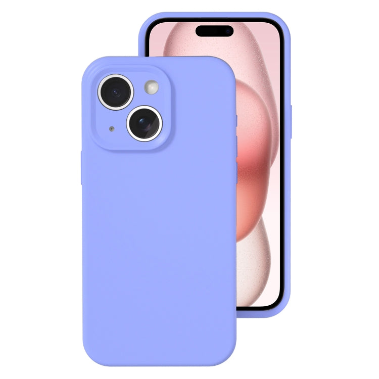 For iPhone 15 Plus Precise Hole Liquid Silicone Jelly Color Full Coverage Phone Case