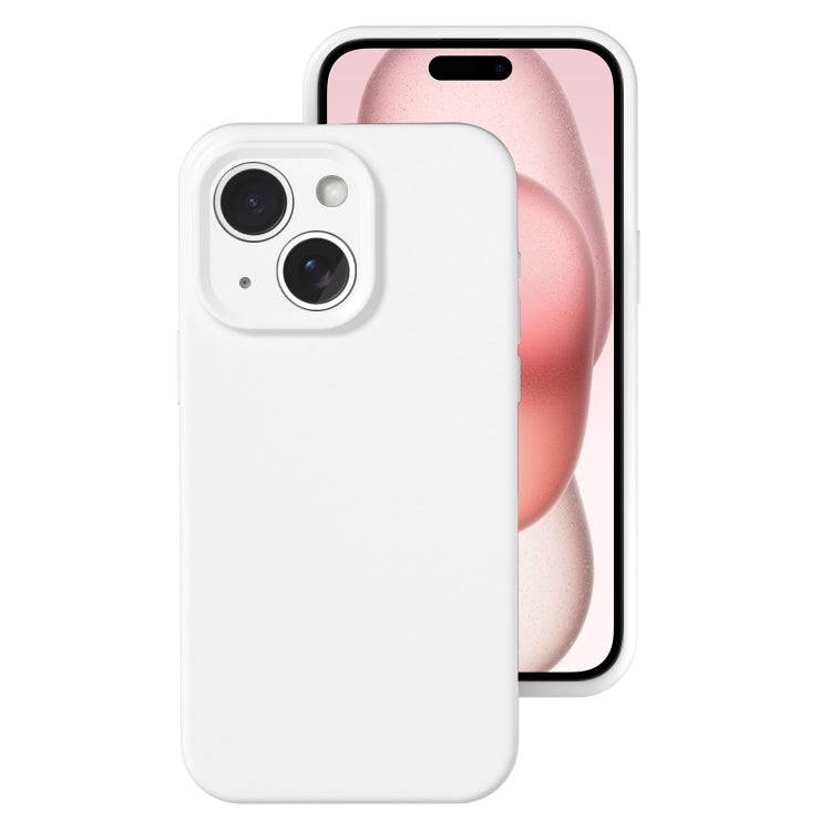 For iPhone 15 Precise Hole Liquid Silicone Jelly Color Full Coverage Phone Case