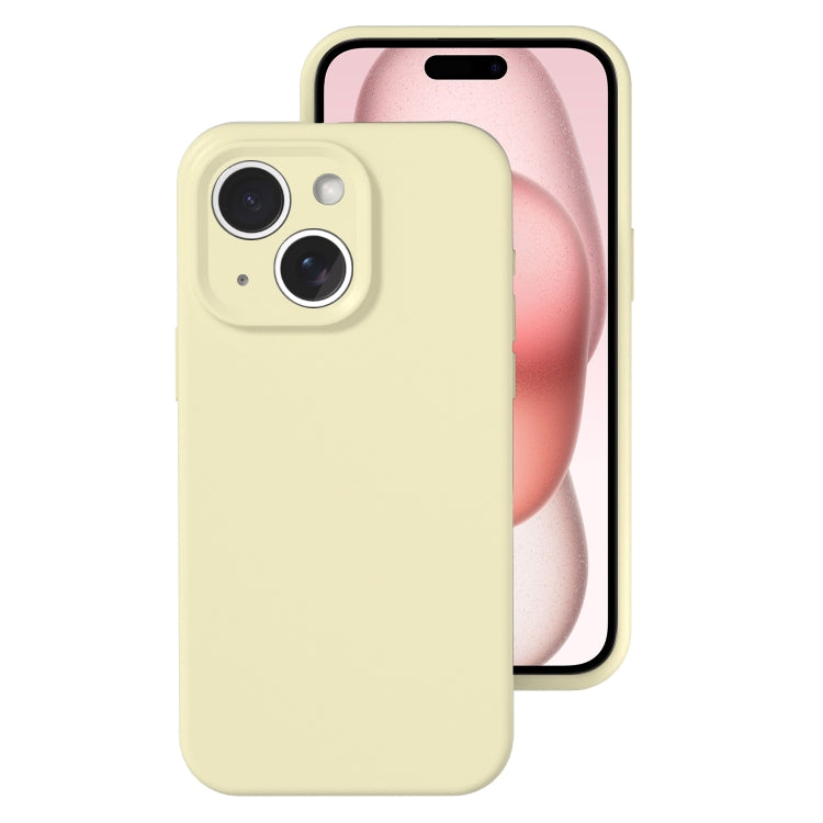 For iPhone 15 Precise Hole Liquid Silicone Jelly Color Full Coverage Phone Case