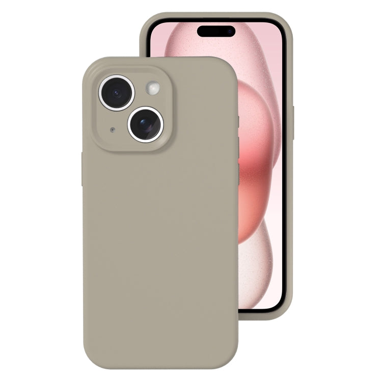 For iPhone 15 Precise Hole Liquid Silicone Jelly Color Full Coverage Phone Case