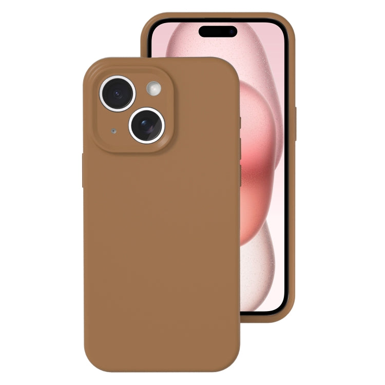 For iPhone 15 Precise Hole Liquid Silicone Jelly Color Full Coverage Phone Case