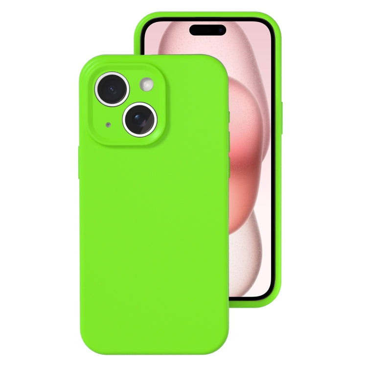 For iPhone 15 Precise Hole Liquid Silicone Jelly Color Full Coverage Phone Case