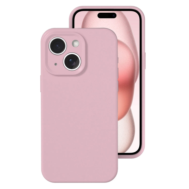 For iPhone 15 Precise Hole Liquid Silicone Jelly Color Full Coverage Phone Case