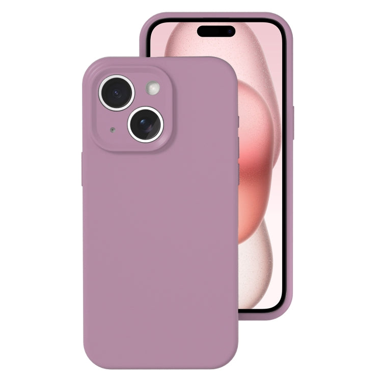 For iPhone 15 Precise Hole Liquid Silicone Jelly Color Full Coverage Phone Case