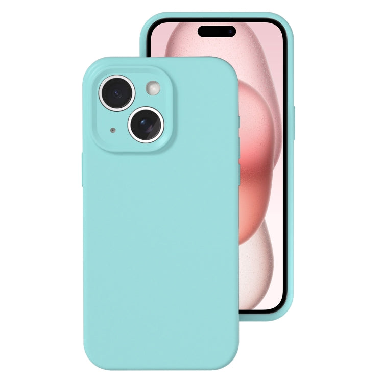 For iPhone 15 Precise Hole Liquid Silicone Jelly Color Full Coverage Phone Case