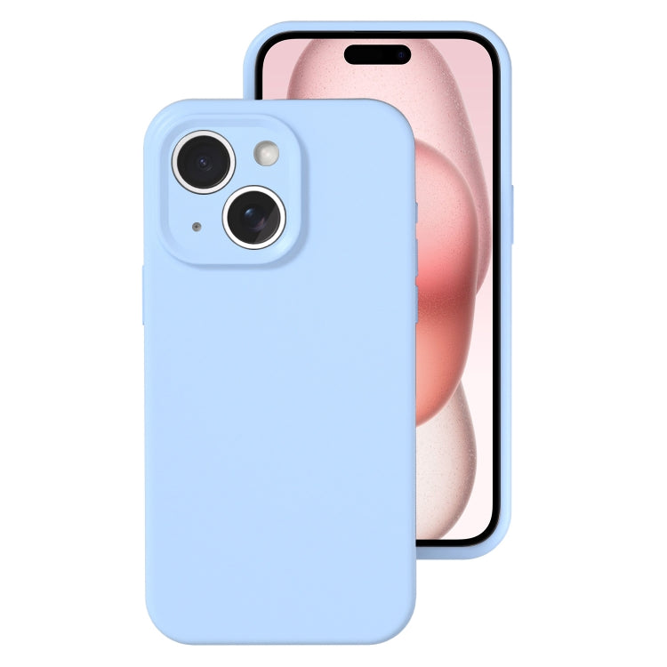 For iPhone 15 Precise Hole Liquid Silicone Jelly Color Full Coverage Phone Case