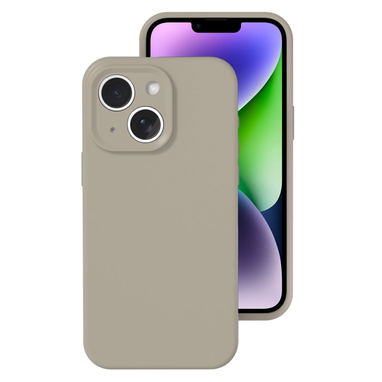 For iPhone 14 Plus Precise Hole Liquid Silicone Jelly Color Full Coverage Phone Case