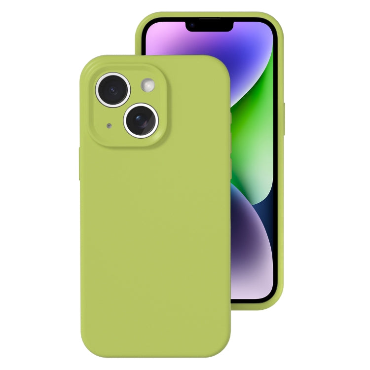 For iPhone 14 Plus Precise Hole Liquid Silicone Jelly Color Full Coverage Phone Case