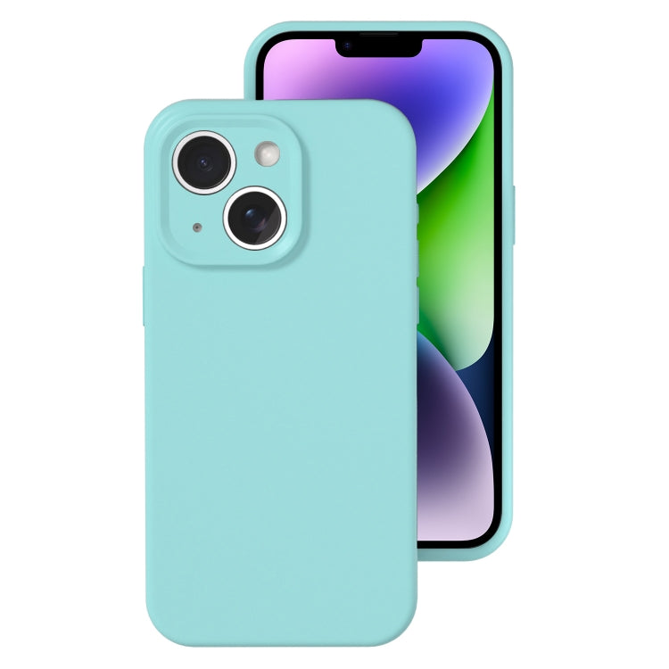 For iPhone 14 Plus Precise Hole Liquid Silicone Jelly Color Full Coverage Phone Case