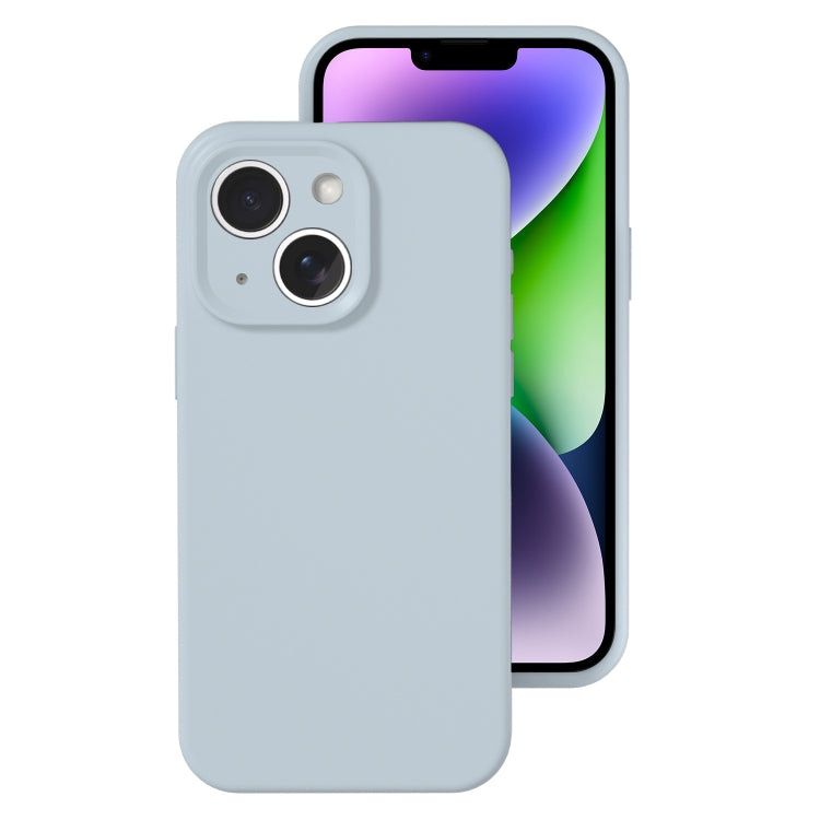 For iPhone 14 Plus Precise Hole Liquid Silicone Jelly Color Full Coverage Phone Case
