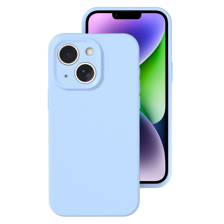 For iPhone 14 Plus Precise Hole Liquid Silicone Jelly Color Full Coverage Phone Case