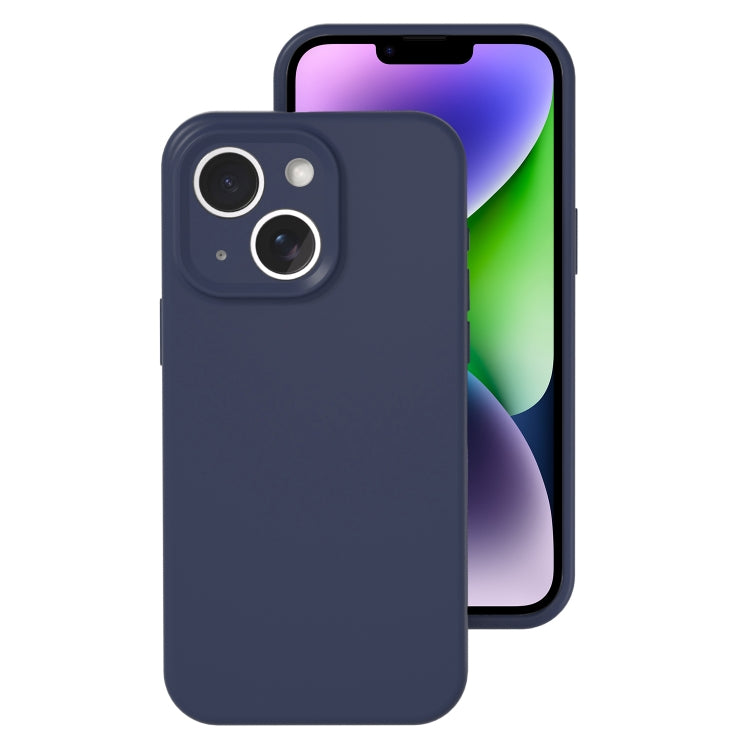 For iPhone 14 Plus Precise Hole Liquid Silicone Jelly Color Full Coverage Phone Case