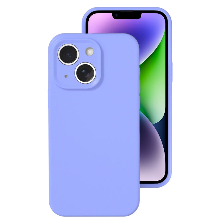 For iPhone 14 Plus Precise Hole Liquid Silicone Jelly Color Full Coverage Phone Case