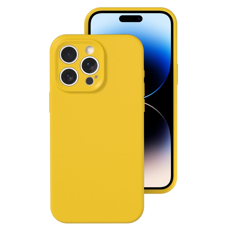 For iPhone 14 Pro Max Precise Hole Liquid Silicone Jelly Color Full Coverage Phone Case