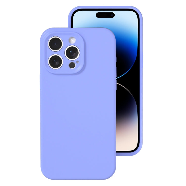 For iPhone 14 Pro Max Precise Hole Liquid Silicone Jelly Color Full Coverage Phone Case