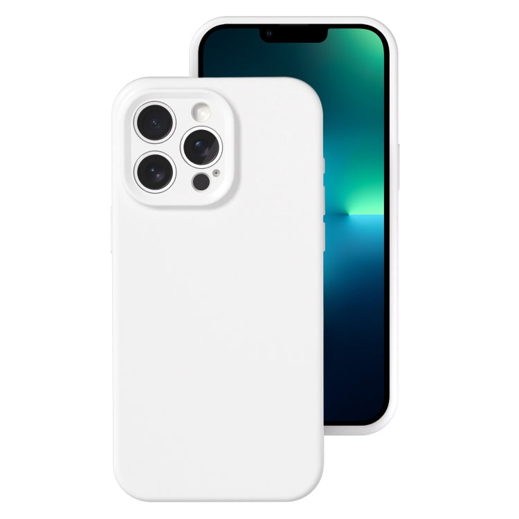 For iPhone 13 Pro Max Precise Hole Liquid Silicone Jelly Color Full Coverage Phone Case
