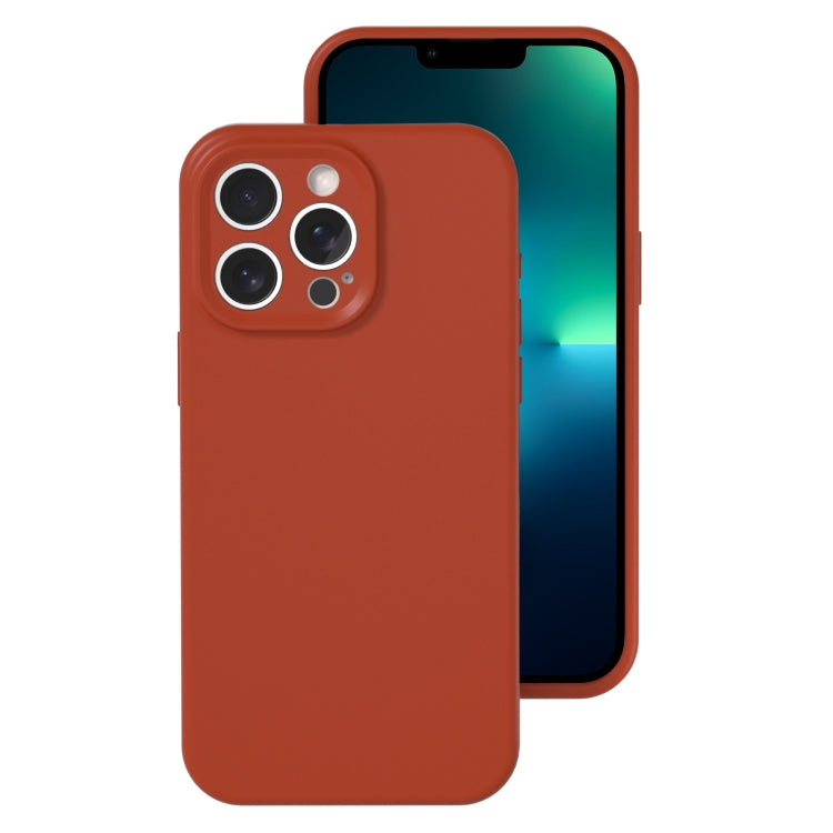 For iPhone 13 Pro Max Precise Hole Liquid Silicone Jelly Color Full Coverage Phone Case