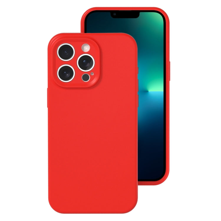 For iPhone 13 Pro Max Precise Hole Liquid Silicone Jelly Color Full Coverage Phone Case