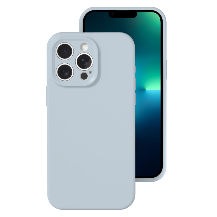 For iPhone 13 Pro Max Precise Hole Liquid Silicone Jelly Color Full Coverage Phone Case