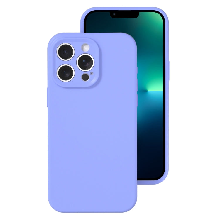 For iPhone 13 Pro Max Precise Hole Liquid Silicone Jelly Color Full Coverage Phone Case