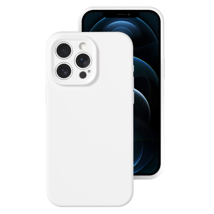 For iPhone 12 Pro Max Precise Hole Liquid Silicone Jelly Color Full Coverage Phone Case