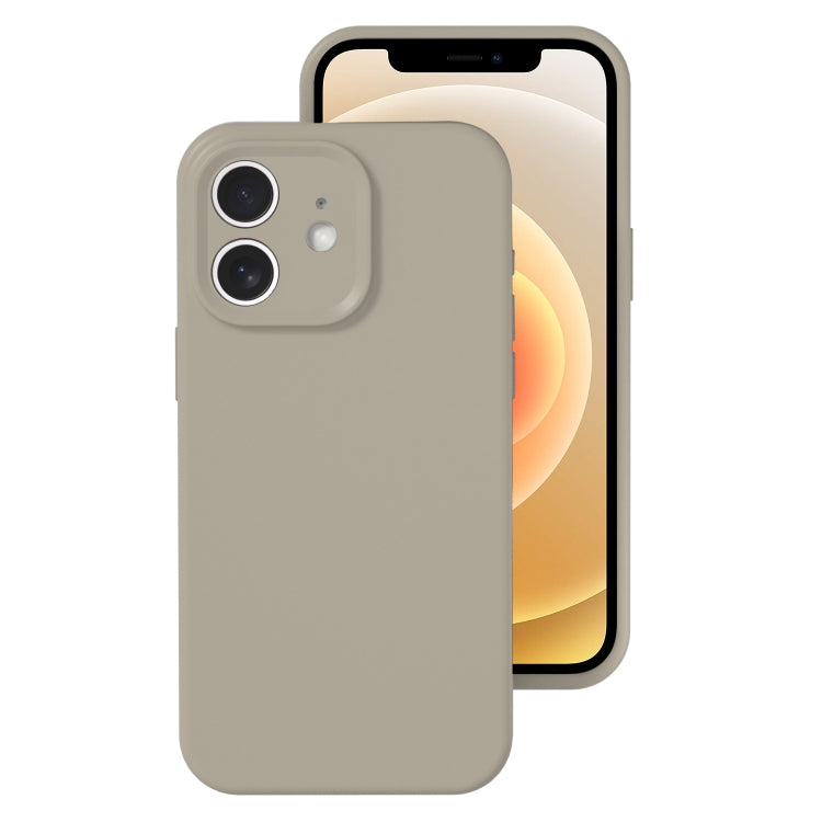 For iPhone 12 Precise Hole Liquid Silicone Jelly Color Full Coverage Phone Case