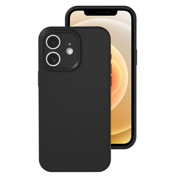 For iPhone 12 Precise Hole Liquid Silicone Jelly Color Full Coverage Phone Case