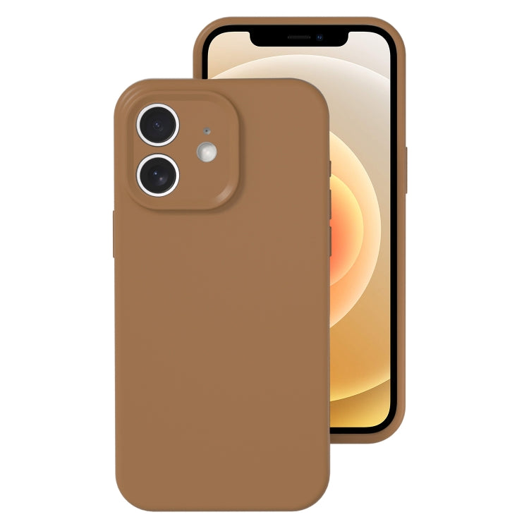For iPhone 12 Precise Hole Liquid Silicone Jelly Color Full Coverage Phone Case
