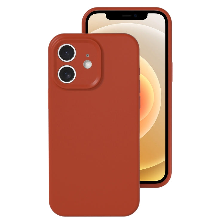 For iPhone 12 Precise Hole Liquid Silicone Jelly Color Full Coverage Phone Case