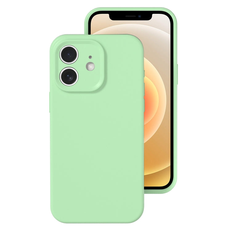 For iPhone 12 Precise Hole Liquid Silicone Jelly Color Full Coverage Phone Case