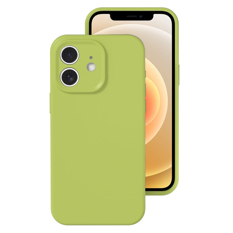 For iPhone 12 Precise Hole Liquid Silicone Jelly Color Full Coverage Phone Case