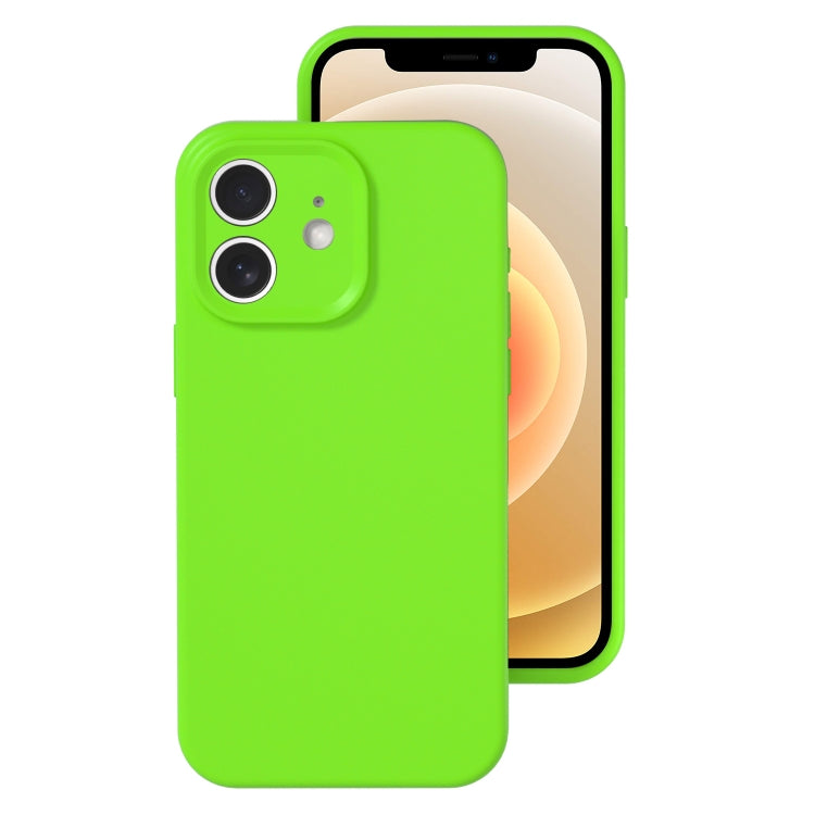 For iPhone 12 Precise Hole Liquid Silicone Jelly Color Full Coverage Phone Case