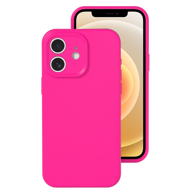 For iPhone 12 Precise Hole Liquid Silicone Jelly Color Full Coverage Phone Case