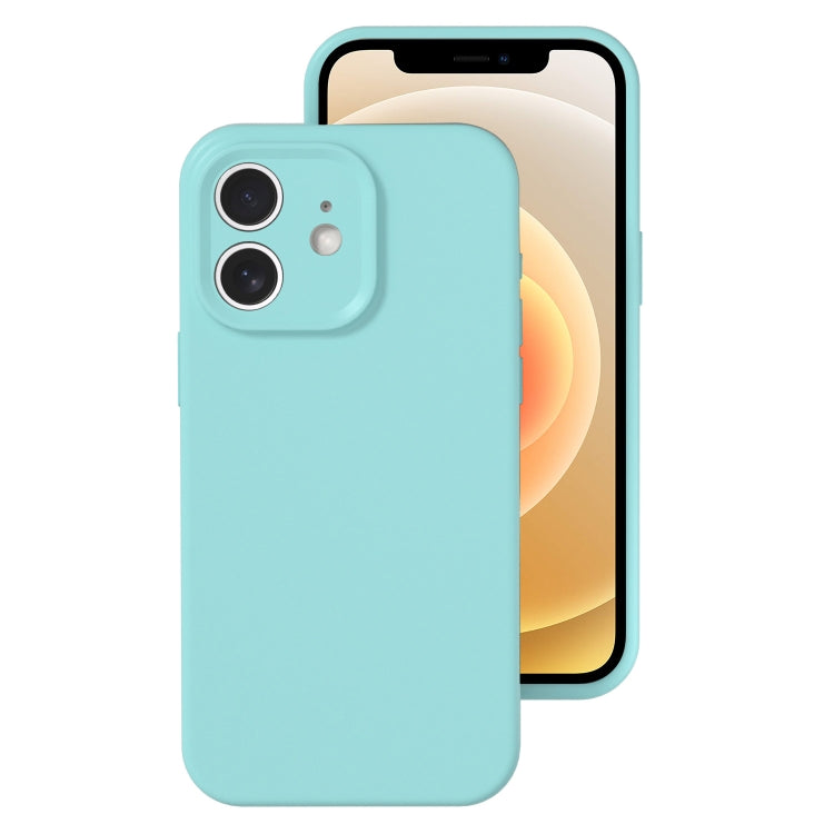 For iPhone 12 Precise Hole Liquid Silicone Jelly Color Full Coverage Phone Case